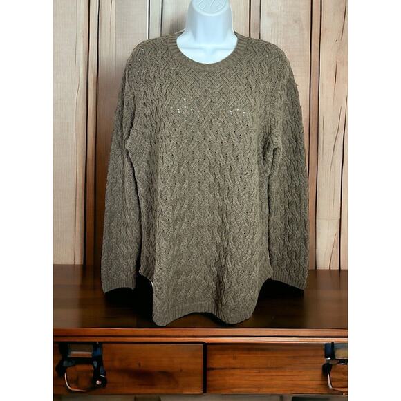 Jeanne Pierre Sweater Women's Extra Large Brown Pullover Long Sleeve Cable Knit - Picture 4 of 7